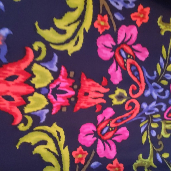 WISP by LONDON TIMES* soft stretch floral Bell sleeve shift dress size 16 - Picture 4 of 6